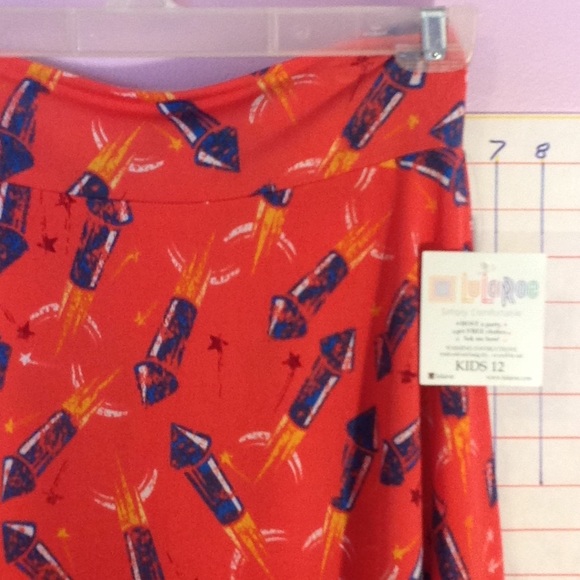 LULAROE, NWT Kids Skirt sz 12 ORANGE NWT - Picture 3 of 6